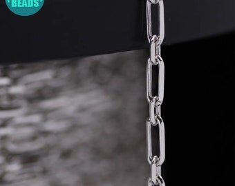Cadena de clip de papel de plata esterlina S925 de 2,1 mm, cadena de plata, cadena al por mayor, collar apilable, cadena delicada, collar delicado
