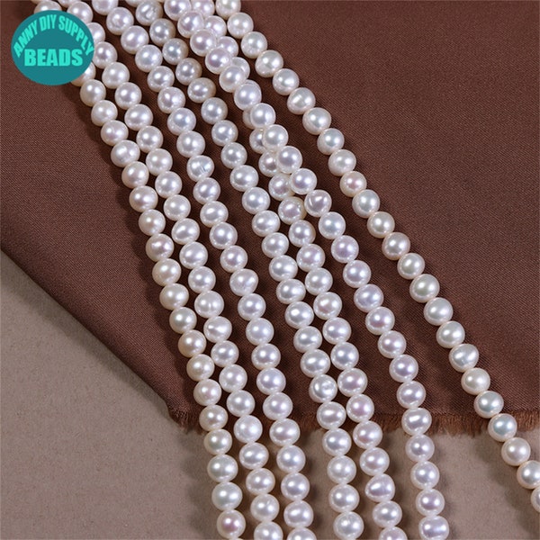 5mm Potato shape Pearl beads,Freshwater Pearls,Round Pearl Beads,Pearl Strand,freshwater pearl,pearl bead,Full Strand