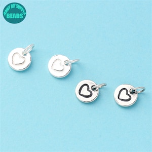 S925 Sterling Silber Herz Charm, kleine Silber Charms, kleine Herz Charm, Armband Charm, Herz Anhänger, Herz Schmuck, Silber Herz
