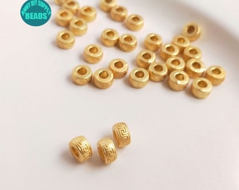 6.5x3.8mm 10/50/100pcs 24K Oro Reale Placcato Perline Distanziali in ottone, Perline Ciambella Placcato Oro, Perline Distanziali Ciambella