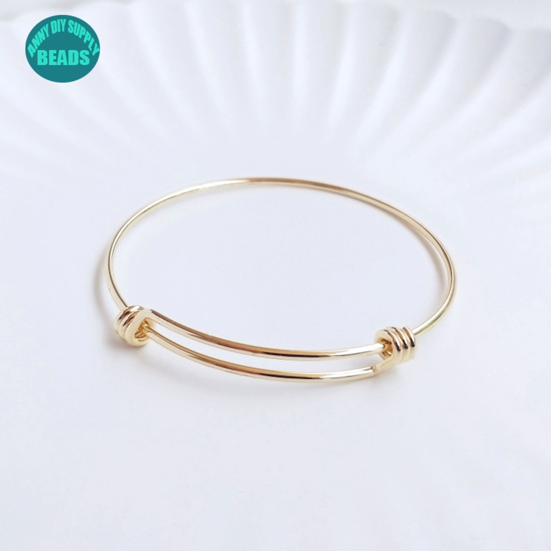 1/5/10 Pcs 14K Real Gold Plated Adjustable Bangle,simple Gold Bangle - Etsy