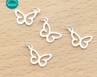1/2/4/10/20PCS Sterling Silver Butterfly Charm,Animal Charm,Small Silver Charm Pendant,earring Charm,Tiny silver Charm