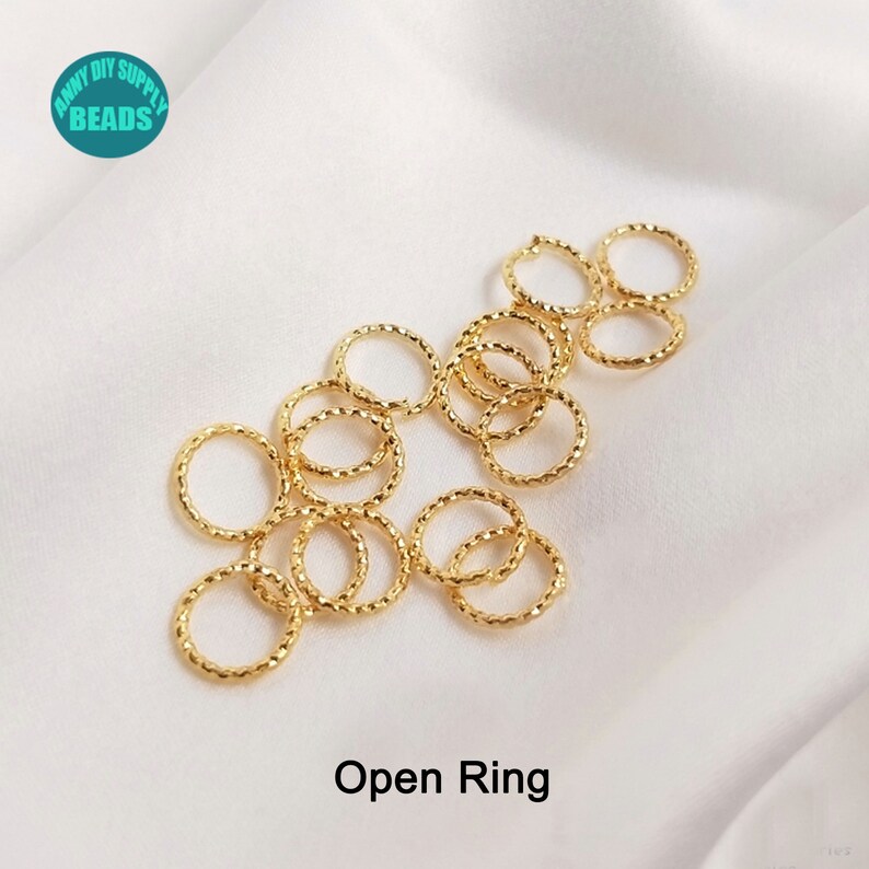 10/50/100 pièces anneaux fermés en laiton plaqué or, anneaux ouverts plaqués or, anneaux image 4