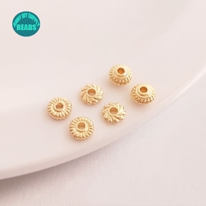 5mm 10/50/100pcs 14K Gold Plated Rondelle Beads,Gold Plated Donut Beads,Gold Plated Spacer Beads
