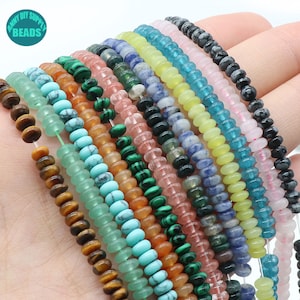 4x2mm Natural gemstone Rondelle beads,Gemstone Beads