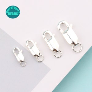2/5/10/20PCS S925 Sterling Silver lobster clasps,Sterling Silver Hook Clasp,Necklace Clasp,Bracelet Clasp,8/10/12/14mm clasp