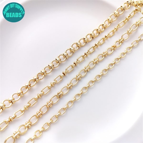 14K Real Gold plated Brass Chain,Necklace Chain,O shape chain,Thick chain,Bulk chain,Handmade Chain,Chain by Meters