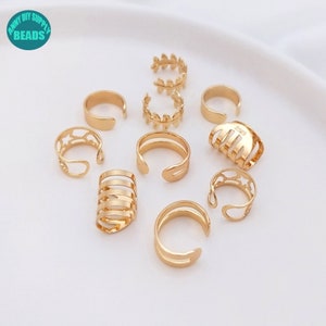 1PC 14K Real Gold Plated Brass Ear Cuff,gold ear Cuff