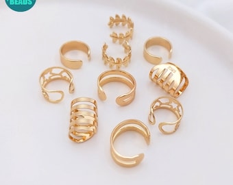 1PC 14K Real Gold Plated Brass Ear Cuff,gold ear Cuff