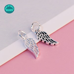 1/2/4/10/20PCS S925 Sterling Silver Wing Charm,Tiny Charm,Small Charm,earring charm,wing charm pendant