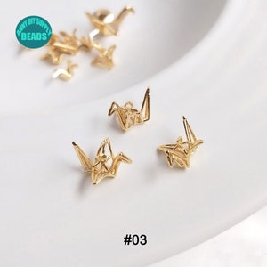 1/4/10PCS 14K Real Vergulde origami Kraanhanger, Gouden origami Kraanhanger afbeelding 6