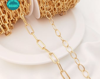 14K Echt Vergulde Ketting,Paperclipketting,Kettingketting,Kruisketting,O shaper ketting,Armbandketting