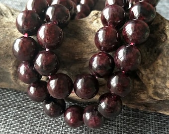 5/6/7/8/9/10mm Garnet Beads,Grade AA Wine Red Genuine Natural garnet Beads,Full Strand 15.5inch Smooth Round Loose Beads