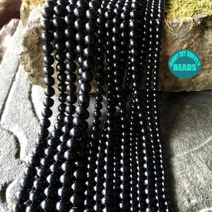 Genuine Natural Black Tourmaline beads,Black Tourmaline gemstone beads,4/5/6/8/10/12/14/16mm full strand,