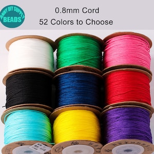 0.8mm Polyester cord,Macrame Cord,Key Chain Macrame Cord,Handmade Bracelet Cord,#72 Nylon Cord Thread ,Mala Necklace Cord