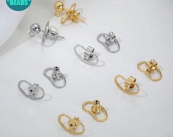 May include: A set of earring backs in silver and gold tones. The backs are designed to be secure and comfortable to wear. They are perfect for adding a touch of elegance to any earring.