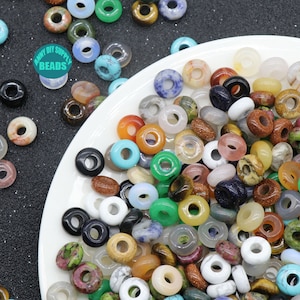 10*5mm Big Hole Natural gemstone Beads,10mm Rondelle Beads,Gemstone Donut beads,large hole beads