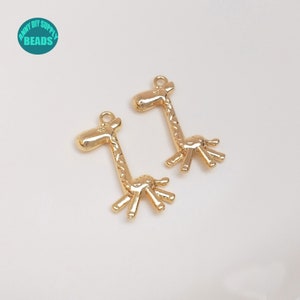 14K Real Gold plated Giraffe Charm,Gold Plated Charm,Gold Animal Charm