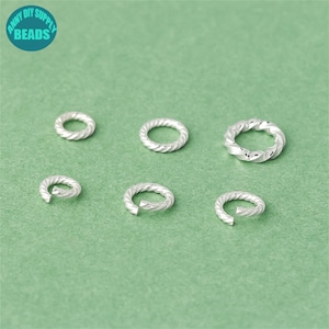 S925 Sterling Silver Jewelry Connector,Silver Circle Connector,Silver Closed Rings,Twisted Wire Open Ring,Silver circle Connector