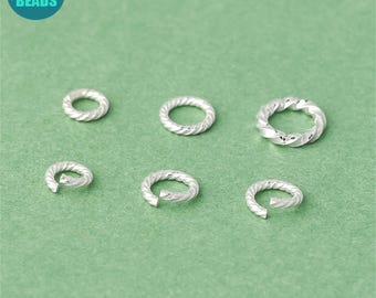 S925 Sterling Silver Jewelry Connector,Silver Circle Connector,Silver Closed Rings,Twisted Wire Open Ring,Silver circle Connector