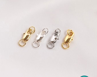 5/10/20/50PCS Gold/Silver Plated Brass lobster claw,Lobster Clasp with closed ring