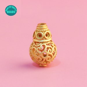 S925 Solid Sterling Silver Guru Beads,Real Gold Plated Sterling SIlver Guru Beads,Gold Guru Beads