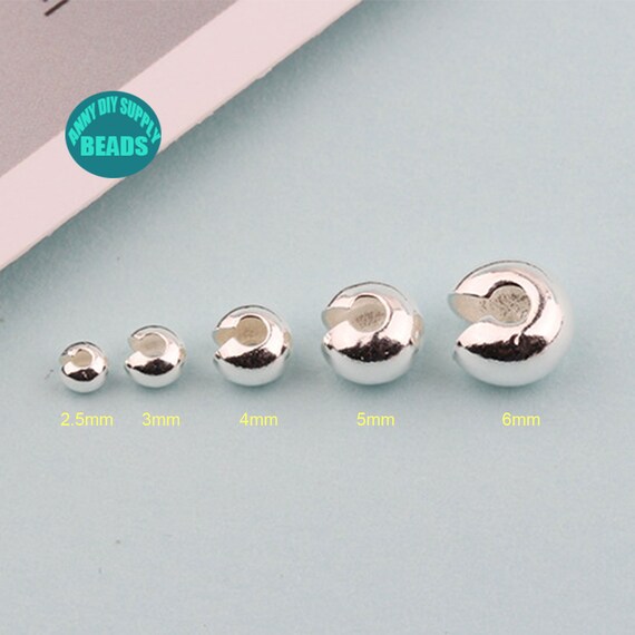 2.5mm Sterling Silver Crimp Covers