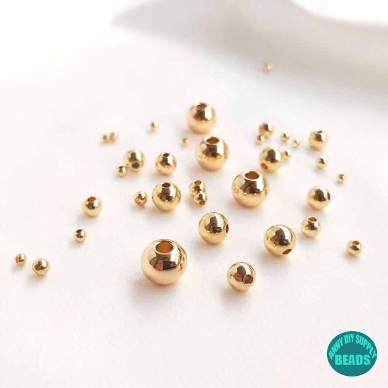 2/2.5/3/4/5/6/8mm 10/100pcs 14K Gold Plated Brass Round Etsy Denmark