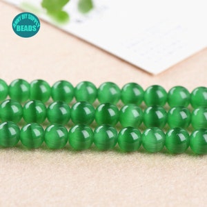 6mm-12mm Green Cat Eye Beads,Cat eye beads,Not nautral full strand 15 inch
