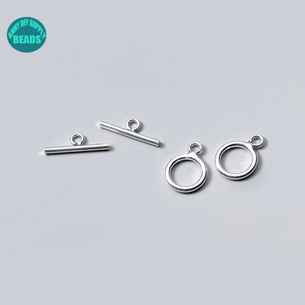 1/2/5/10 set 10mm S925 Sterling Silver Toggle Clasp,Silver Clasp,Bracelet Clasp,Silver OT clasp
