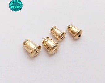 10/20/50 pair Gold Plated Brass bullet Ear backs,Earring backing,Earring Nuts with Rubber Inside,Wholesale Ear Backs