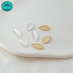 14k Gold überzogene Blatt Charme, Blatt Anhänger, Blatt Charme, Ohrring Anhänger, Gold Blatt Halskette, Großverkauf Charme, Charme für Ohrringe