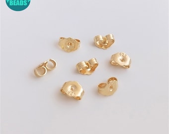 14K echt vergulde oorbelstoppers, gouden oorbelstoppers, benodigdheden voor het maken van oorbellen, benodigdheden voor het maken van oorbellen