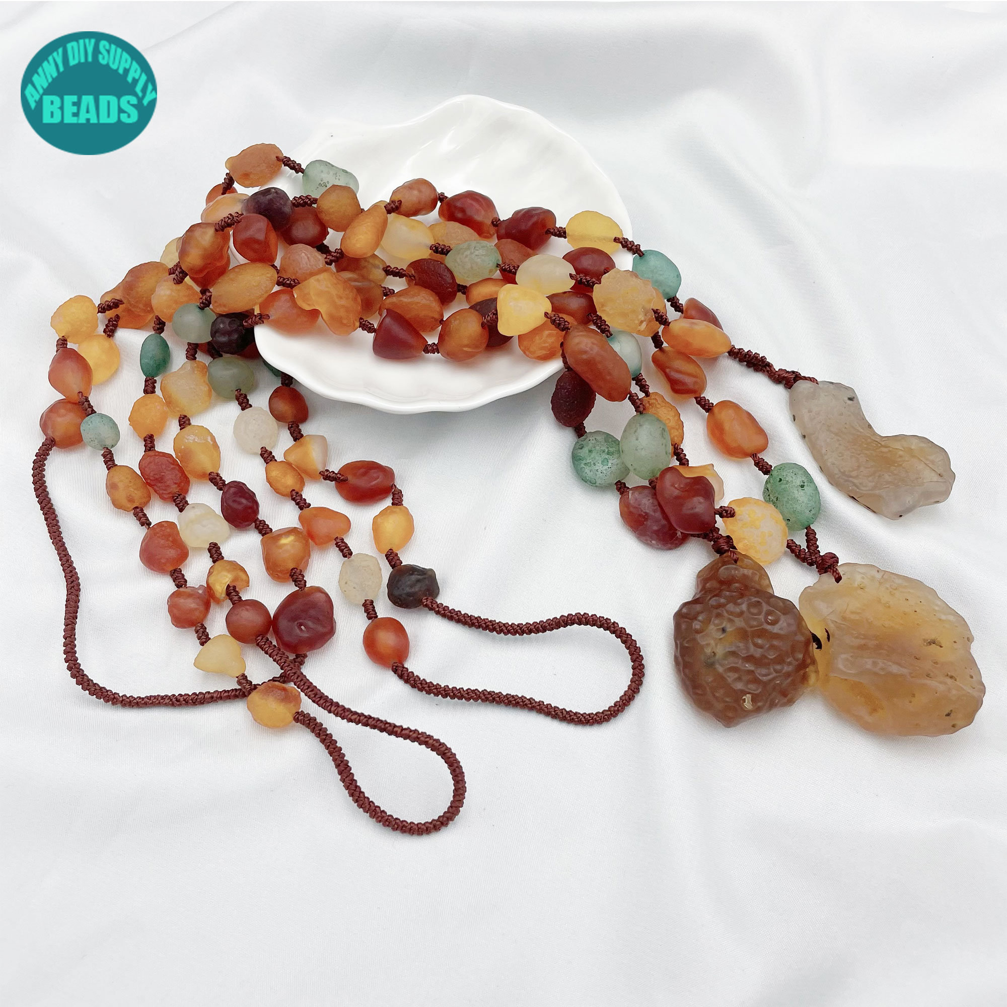 Hand Knotted Gobi Desert Agate Necklaces Hand Knotted Gobi Desert Agate Necklaces