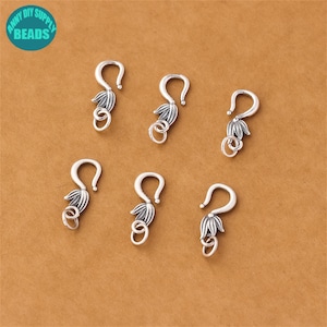 S925 Sterling Silver Bracelet S Clasp,Silver Clasp Connector,Jewelry Making Supply,Silver Hook,Leaf Clasp,Jewelry Making Supply
