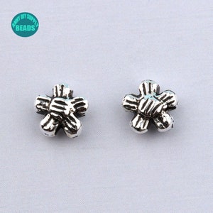 2/5/10/20/50PCS S925 Sterling Silver Space Beads,Flower Bead spacer,Sterling Silver Beads
