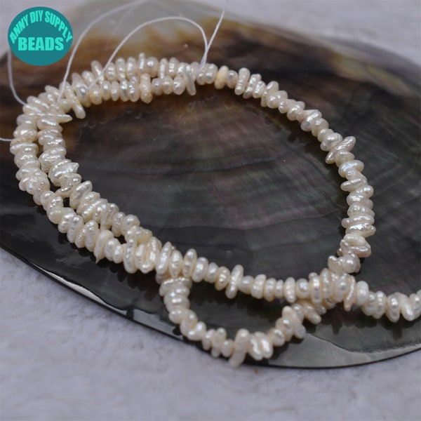 3-4mm Irregular Shape Baroque Pearls,keshi Pearls,Chip Pearls,Full Strand