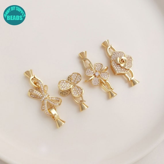 14K/18K Gold Plated Jewelery Pendant Connectors Pinch Clasp DIY Handmade  Jewelry Necklace Making Supplies Accessories Findings