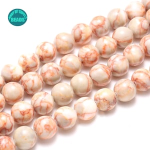 Perles rondes en jaspe en toile d'araignée rouge naturel lisse, perles en pierre semi-précieuse, brin complet de 4/6/8/10/12mm, 15.5 pouces