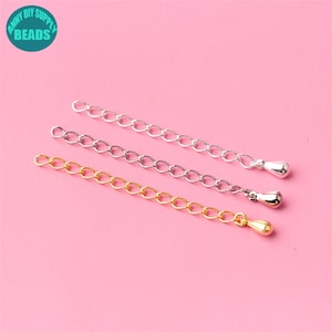 S925 Sterling Silver Extension Chain,Necklace Extension,Chain Extender,Adjustable Chain,Drop pendant Chain extender,55mm long