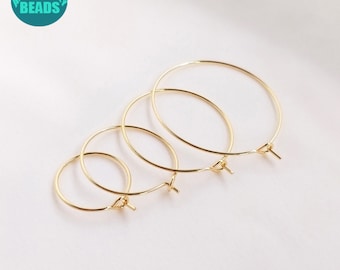 14K Gold Plated Wire Earring Circles,Earring Circles,earring hooks,earring findings,15/20/25/30mm Earring circles