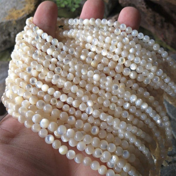 3mm-12mm Mother of Pearl Beads,Seashell Beads with Cat's Eye,Full Strand