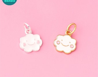 Charm de plata de ley S925 con gotas de aceite, charms de plata, colgante para collar, charm para pulsera, charms de plata de ley, charms para pulsera