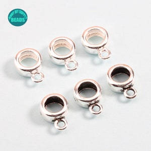 2/4/10/20pcs S925 Sterling Silver Bail Connector,Bead bails,Silver bead bail,Charm Holder,Bracelet Bails