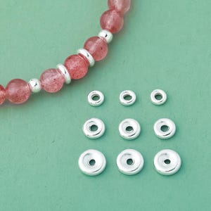S925 Sterling Silver Spacer Beads,Bead spacer,rondelle Beads,silver spacer beads,Metal spacer beads image 1