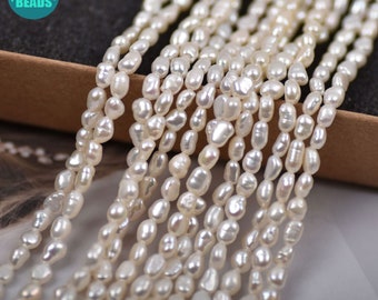 3-4mm Baroque pearls,Natural freshwater pearl Beads,natural pearls,baroque pearls,Full Strand