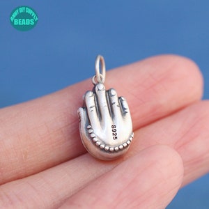 1PC S925 Solid Sterling Silver Buddha hand Pendant,Prayer Hand Pendant,Necklace Pendant