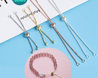 S925 Sterling Silver Extension Chain,Silver Adjustable Chain,Adjustable Bracelet Chain