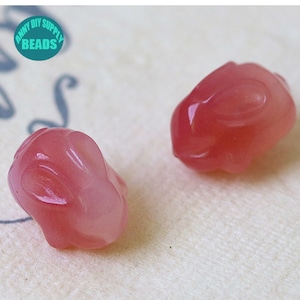 Genuine Natural Yanyuan Agate Tiny Cute Rabbit Beads,bunny beads,year of the rabbit Charm