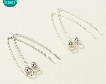 S925 Sterling Silver Earring Hook,Earring Hooks with Ball,Ear wire Hooks